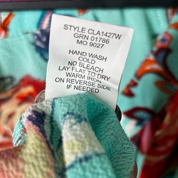 Anthropologie Fig & Flower Turquoise Floral Blouse - Picture 9 of 9